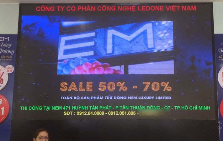 màn hình LED P3 tại NEM Huỳnh Tấn Phát