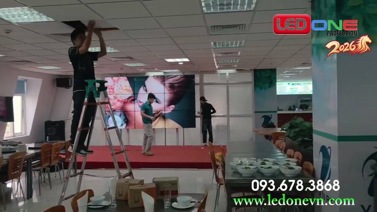 Lắp đặt 9 màn hình ghép 55 inch tại VNPT – Giải pháp Video Wall chuyên nghiệp từ LEDONE Miền Nam