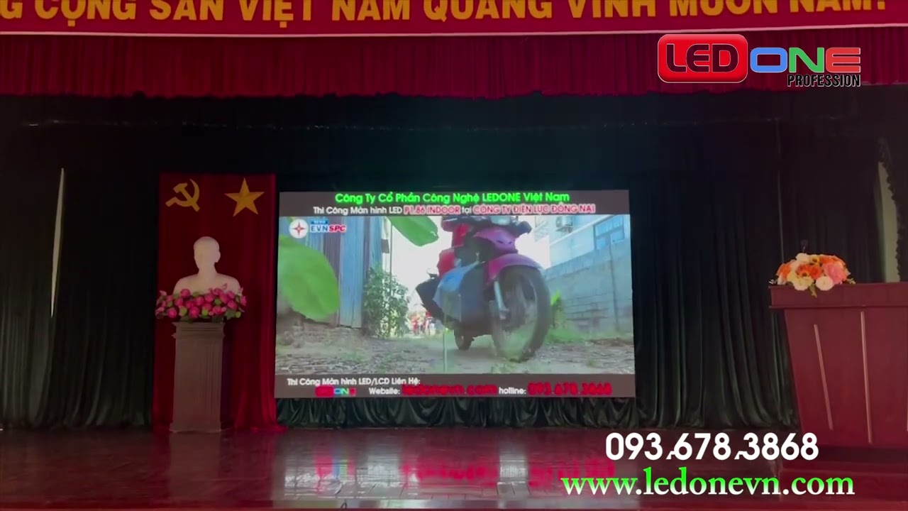 Lắp đặt màn hình LED COB P1.86 tại Cty TNHH MTV Điện lực Đồng Nai - LEDONE trúng thầu thi công