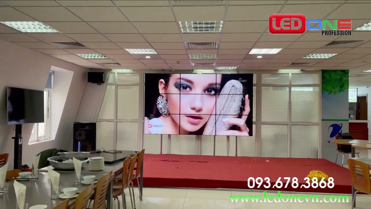 Thi công màn hình ghép 55 inch tại VNPT Vinaphone Quận Hoàn Kiếm - Giải pháp Video Wall 9 màn hình bởi LEDONE Miền Nam