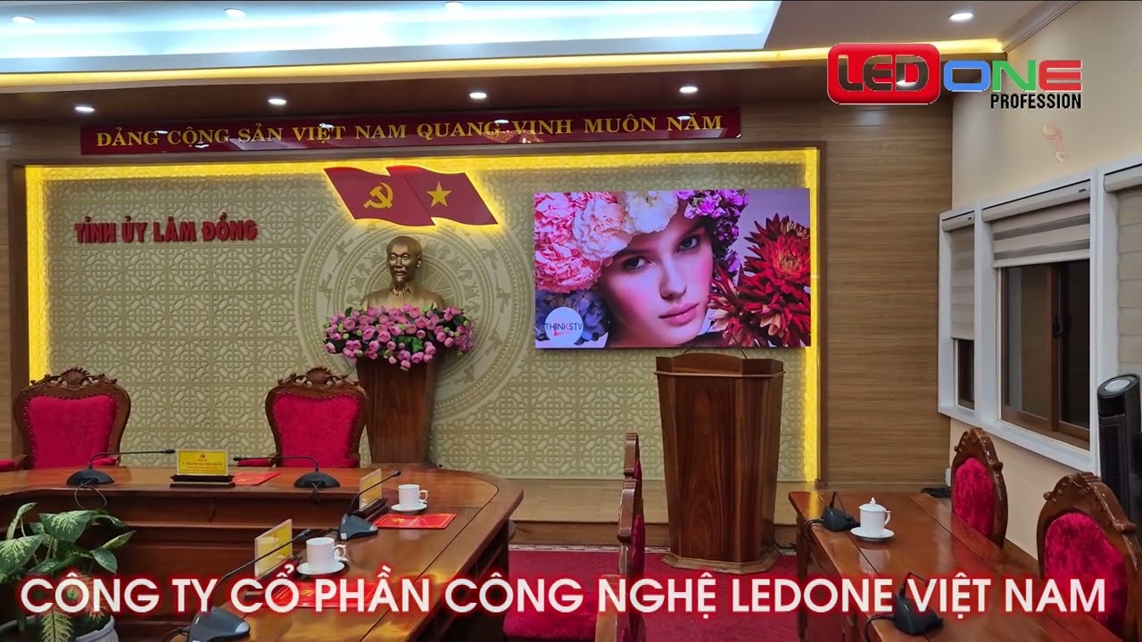 Thi Công Màn Hình LED P1.86 Tại Tỉnh Ủy Lâm Đồng - Dự Án Phòng Họp Chính Do LEDONE Miền Nam Đảm Nhận
