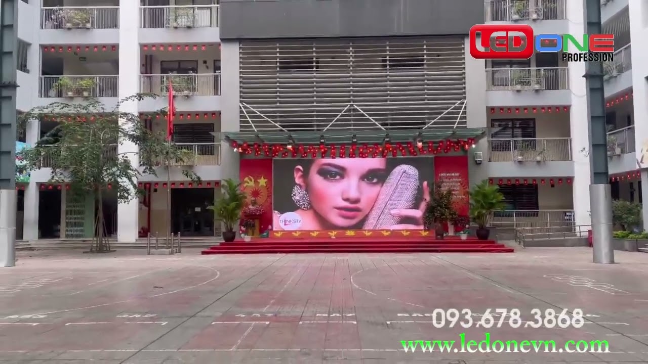 Thi Công Màn Hình LED P3.076 Ngoài Trời Cho Trường Tiểu Học Thành Công - LEDONE Miền Nam
