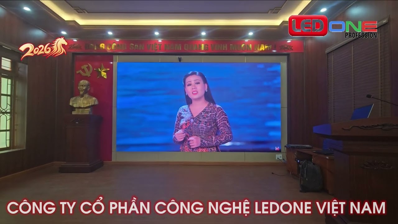 Thi công màn hình LED trong nhà P2 tại Xã Ủy Ân Thi Hưng Yên - Đơn vị LEDONE Miền Nam